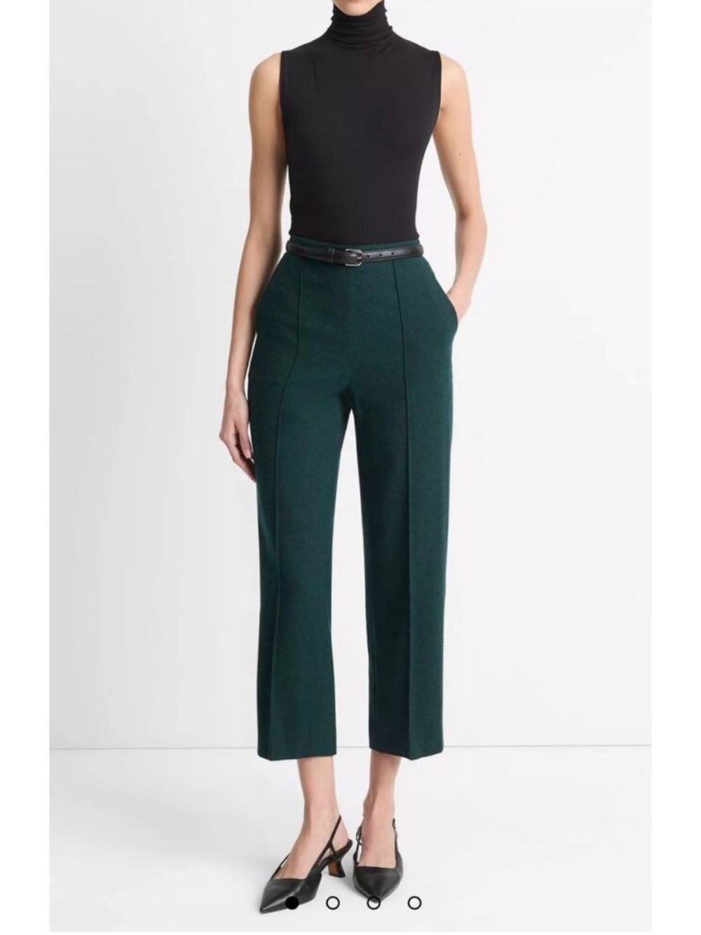Vince Cropped Tailored Pants in Dark Teal